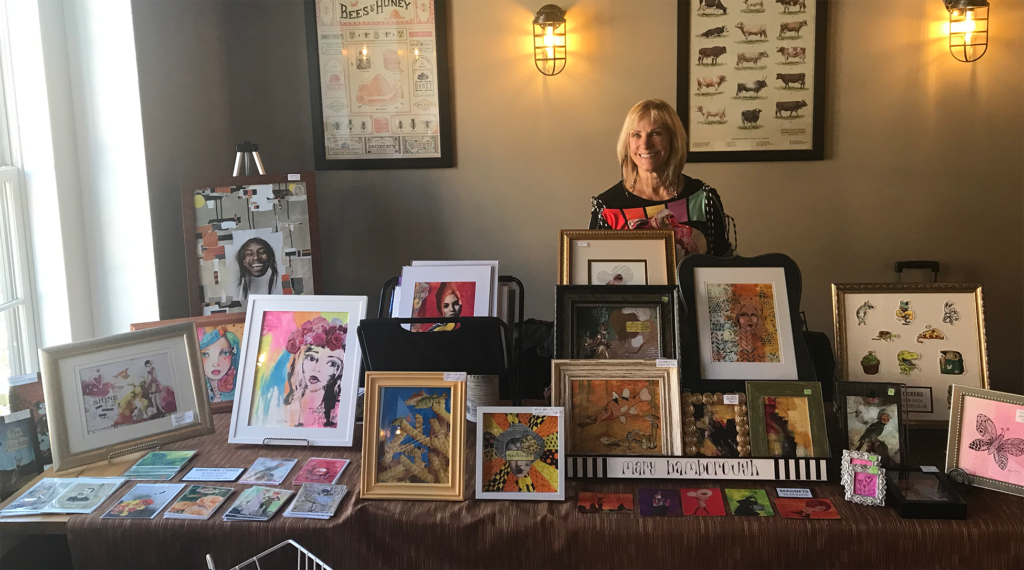 Mary and her art, Makers Market, Grand Rapids, 2021